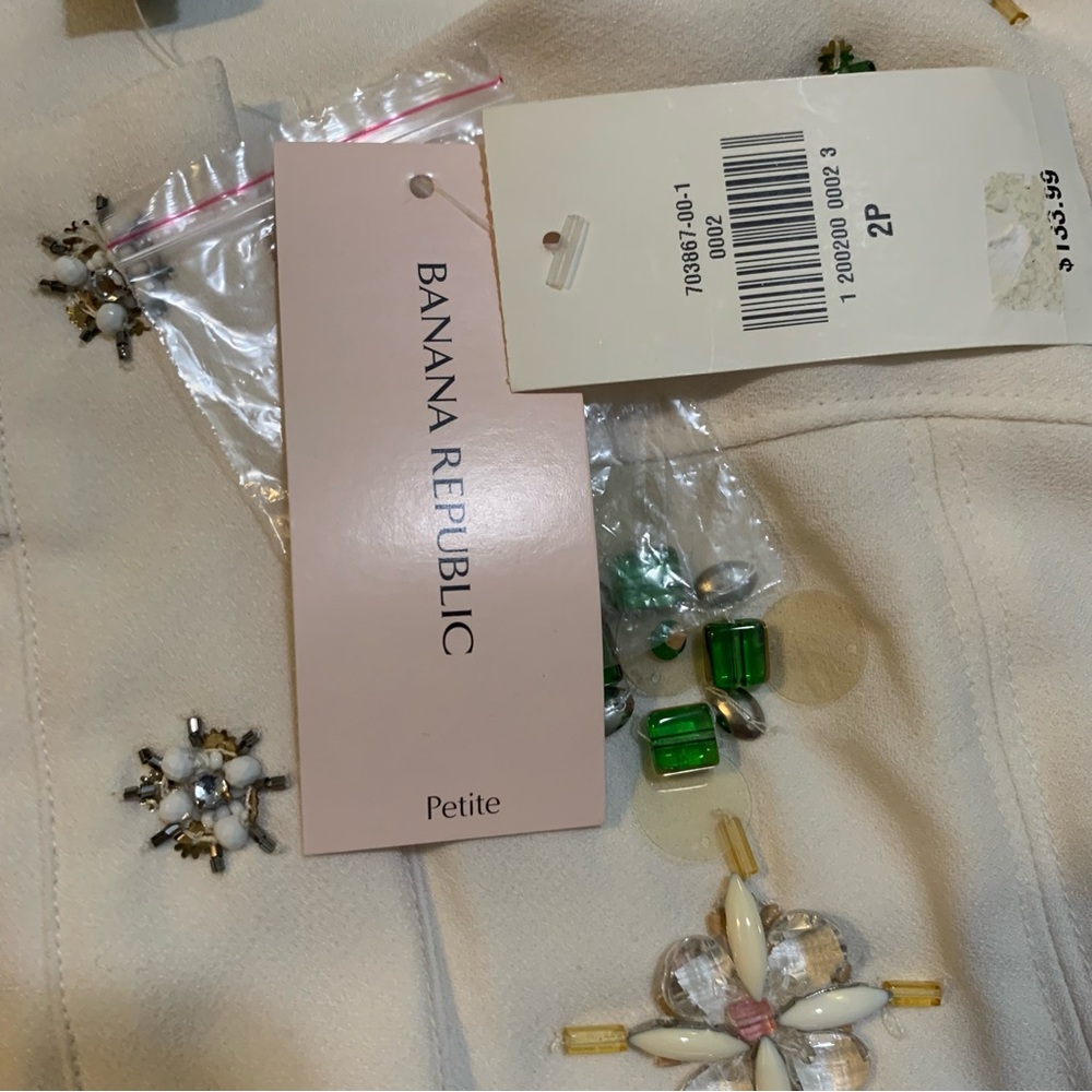 NWD Banana Republic Embellished Fit & Flare Mid Dress 2 Petite READ DESCRIPTION - Picture 12 of 13